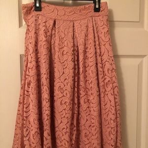 Pink lace skirt